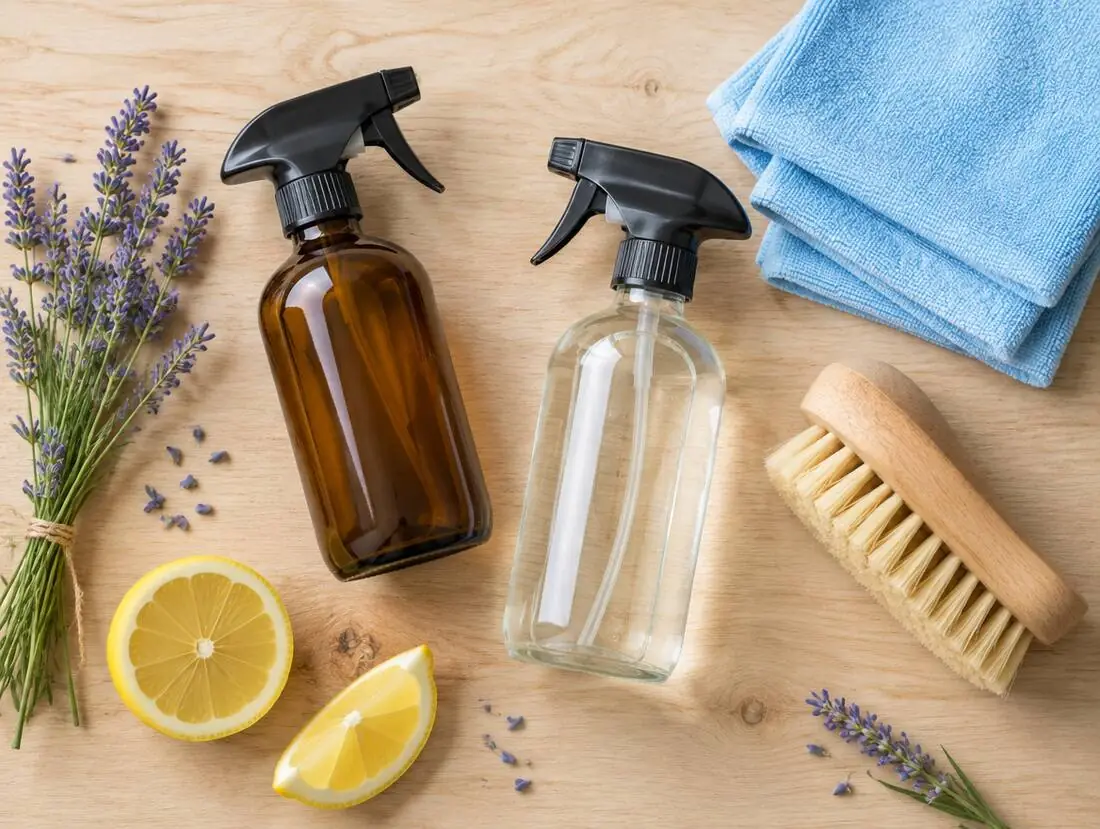 Our cleaning supplies, ready to go, cleaned by Cozy Cleaning Co